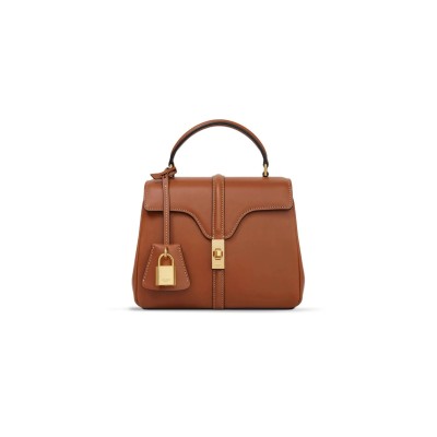 CELINE MINI 16 IN SATINATED CALFSKIN 197983BF9.03TN (17.5*14*7cm)